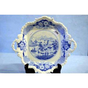 19th century blue and white dish 'Indian Temple' by…