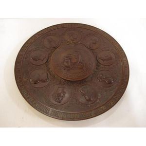 Victorian bronze inkwell inscribed 'Art Union of London',…
