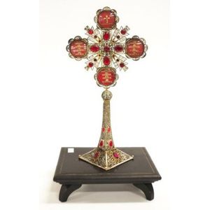 Silver filigree glass set Monstrance & stand tests as silver,…