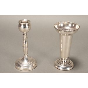 George V sterling silver candlestick, hallmarked, London,…
