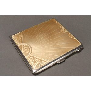 Art Deco sterling silver and enamel cigarette case hallmarked,…