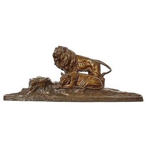 An Austrian cold painted bronze group figural inkwell by Franz…