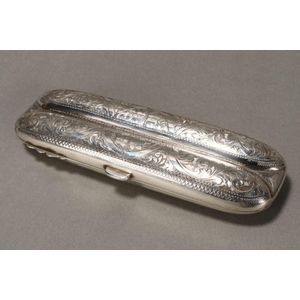 Edwardian sterling silver twin cigar case, hallmarked,…