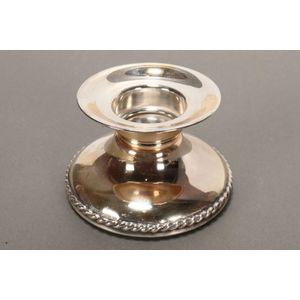 German sterling silver squat candlestick, impressed 925, star…