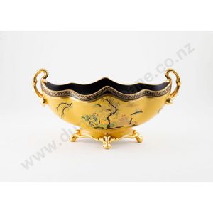 Carlton Ware Jaune Royale shaped oblong fruit dish Chinoiserie…