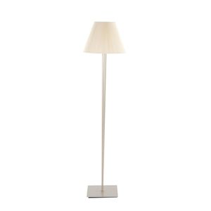 Polished Steel Standard Lamp with Cotton/Silk Shade - Lamps - Standard ...