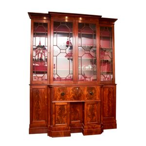 Late Regency mahogany breakfront bookcase, c. 1830, of compact&hellip;