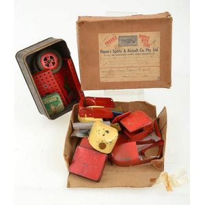 Collection of unchecked tinplate construction Meccano pieces (…