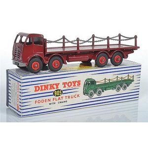 Dinky 905 Foden flat truck with chains, 2nd type maroon cab,…