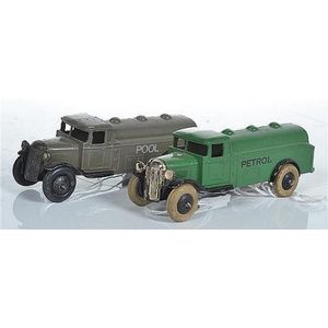 Two Dinky 25D petrol tank wagons,type 2 chassis, including one…