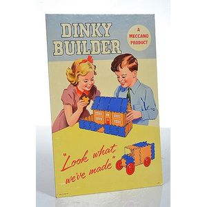 Dinky Builder' display card with fold out stand to back, circa…