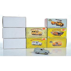 Eight Matchbox Collectibles models, including YHN01/2/3 golden…