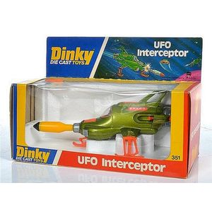 Dinky 351 Ufo Interceptor metallic green body, clear canopy,…