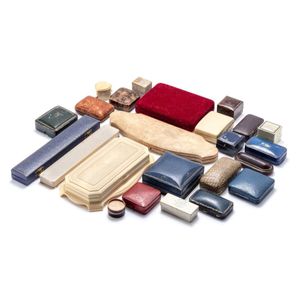 A collection of vintage jewellery boxes, including Fairfax &…