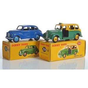 Dinky 161 Austin A40 Somerset, cream upper body and ridged hubs,…