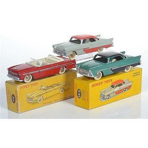 Two 24D French Dinky Plymouth Belvederes, one green body with…