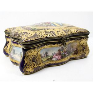 An outstanding French Sevres jewel casket with signed…