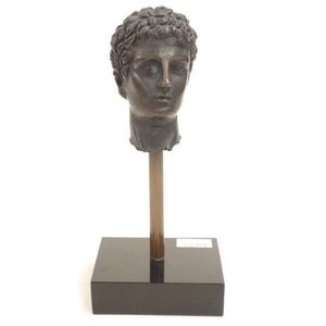 Bronze Greek youth bust on fitted base head of Greek youth on…