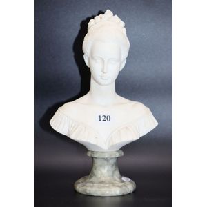 Large Marble Bust of a Modern Music Goddess For Sale at 1stDibs