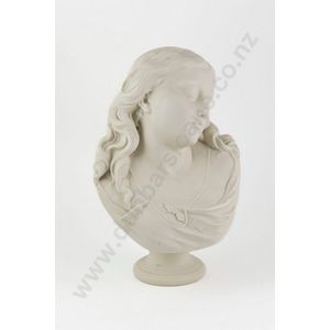 19th century Copeland parian ware bust 'Happy Dreams', the back…