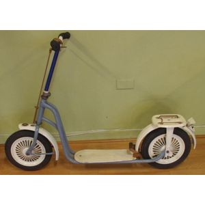 Vintage French metal scooter from the 1950s. outlet Antique roller-wheel. Bicycle-scooter