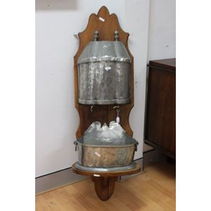 Antique French pewter mounted cistern, dated with crest VB J S…