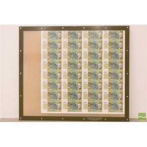 Framed sheet of Australian fifty dollar notes (32) manufactured…