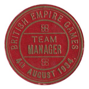 1934 2nd British Empire Games in London, Team Manager's badge,…