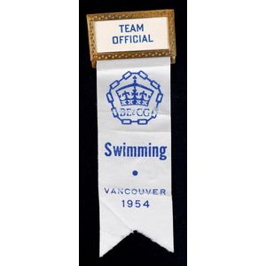 1954 British Empire Games in Vancouver, Official's badge 'Team…