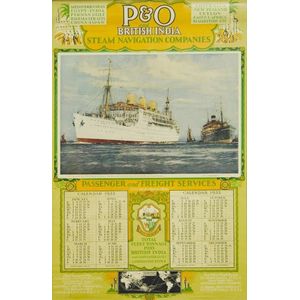 Original 1933 P and O calendar of British India steam…
