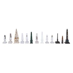 A collection of obelisk paperweights, 19th century, including…