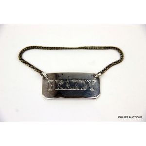 An Australian Colonial silver decanter label, 1870-1875, with…