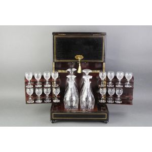 Cave a liqueur with glasses and decanters fine example of a…