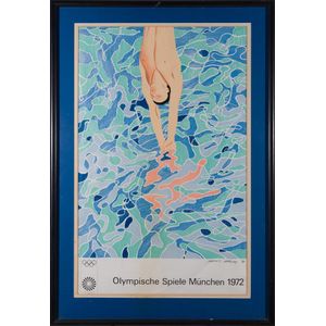 A diving poster from the 1972 Munich Olympic Games, from the…
