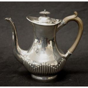 Good silver plate coffee pot reeded decoration to base, height…