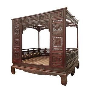 Intricately Carved Qing Dynasty Chinese Day Bed - Furniture - Oriental