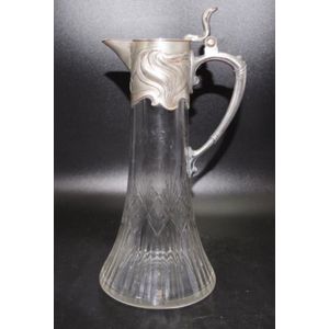 Art Nouveau silver plate & crystal claret jug WMF silver plate…