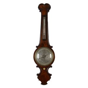 An early 19th century English Roseweood wall barometer, with…