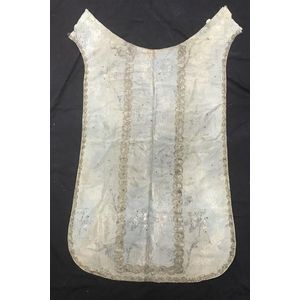 A Bishop's stole mid 19th century, damask silk with silver…