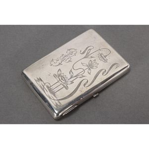 Russian silver cigarette case, marked 84, makers mark Ak, of…