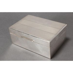 English sterling silver cigarette box, hallmarked Sheffield,…
