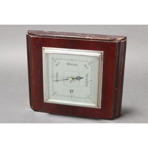 English Smiths wall barometer, of square form, with chromed…
