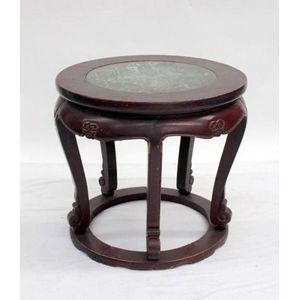 Green Marble Chinese Circular Table - Furniture - Oriental