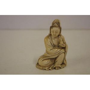 Japanese Ivory Lady Figurine, Signed, 8cm High - Ivory - Oriental