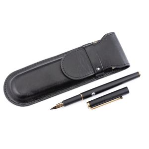 A Montblanc slim line fountain pen, in mat black with gold…