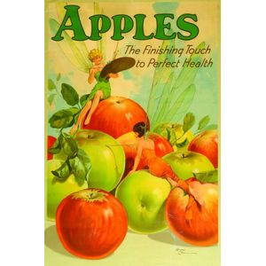 A vintage advertising poster 'Apples The Finishing Touch to…