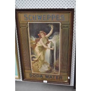 Schweppes, soda water advertising poster, approx 70 cm x 42 cm