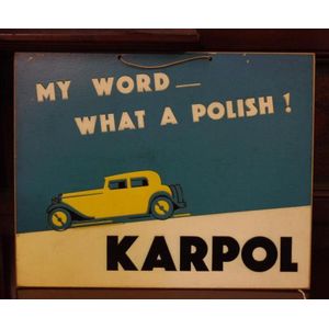 Original 1930s advertising showcard, Karpol polish, 31 cm wide…