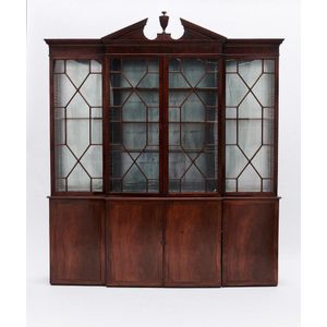 A fine George III mahogany breakfront bookcase, circa 1790&hellip;