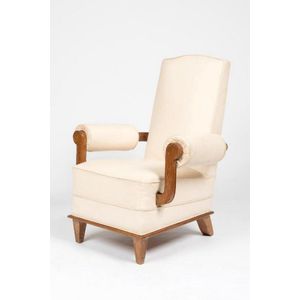 Duboyt a French leather upholstered Art Deco armchair…